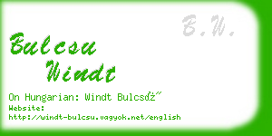 bulcsu windt business card